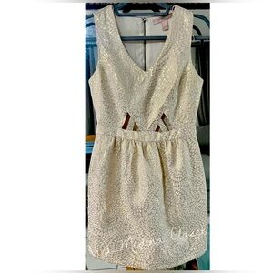 🔴SOLD Forever 21 White and Gold Dress